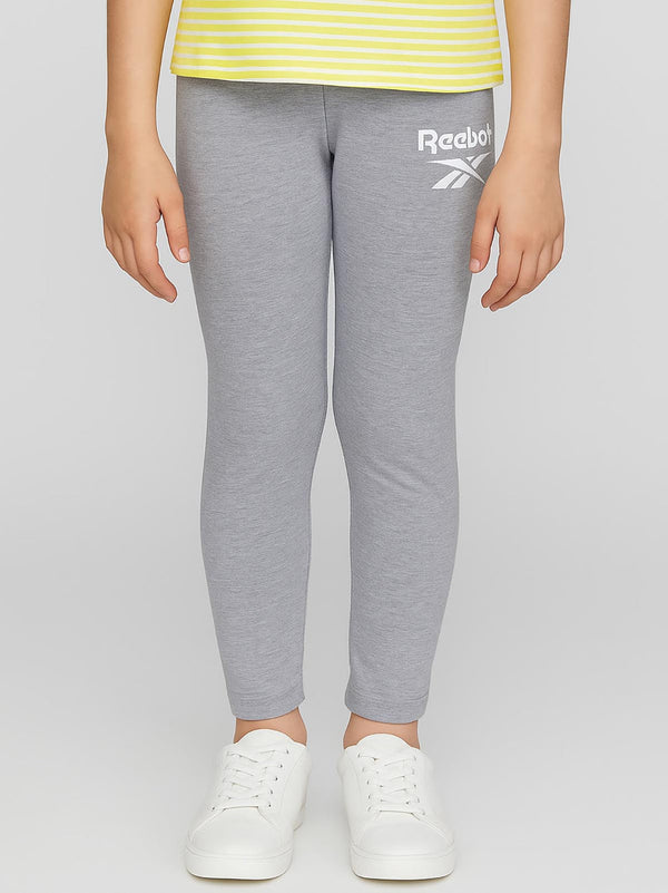 Girls Printed Stretch Legging Grey