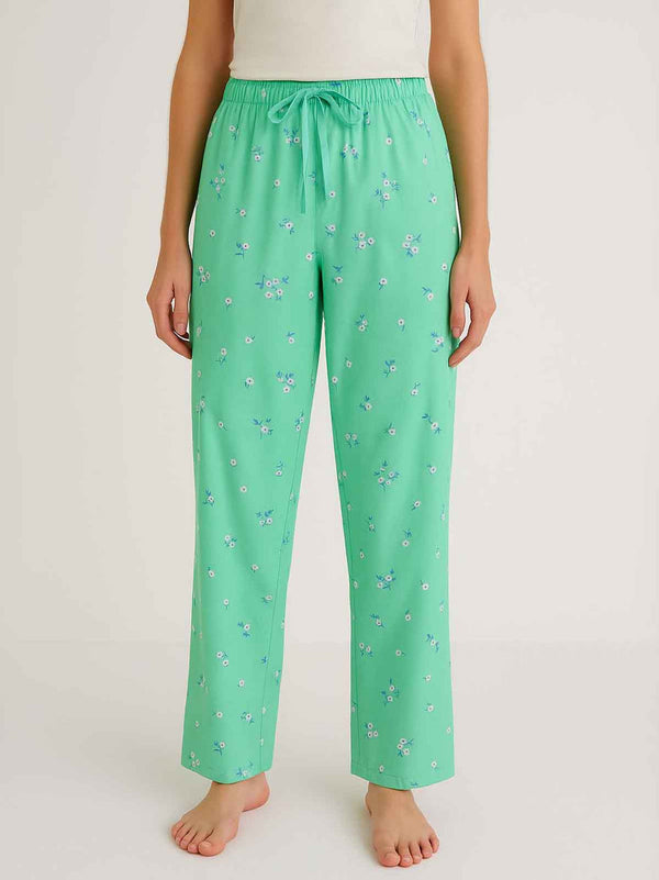 Ladies Green Aop Lounge Pant