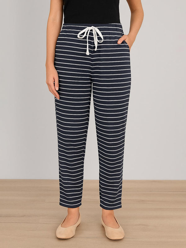 Ladies Striped Viscose Pant