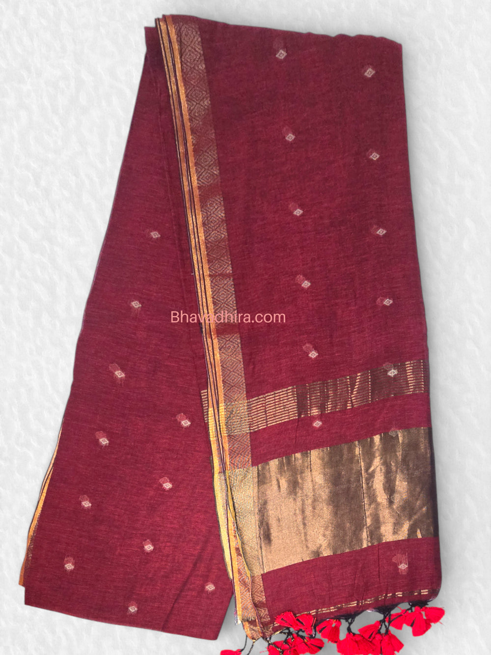 Khadhi Cotton Sarees Maroon