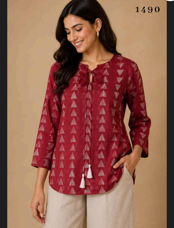 Rust Jaipur cotton Printed Tunics