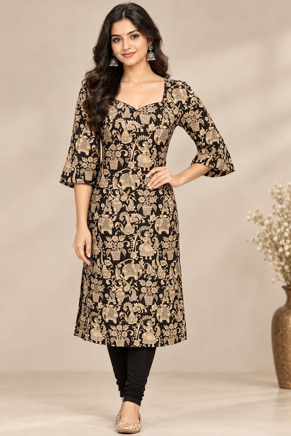 Black Stories - Kalamkari Cotton Kurti