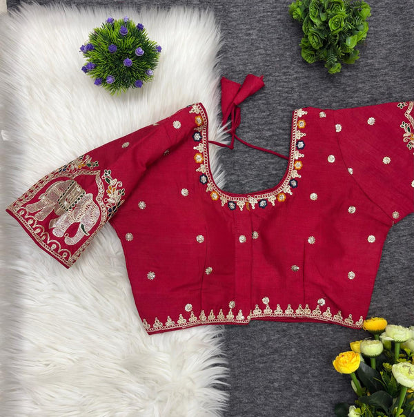 Designer readymade blouse - Red