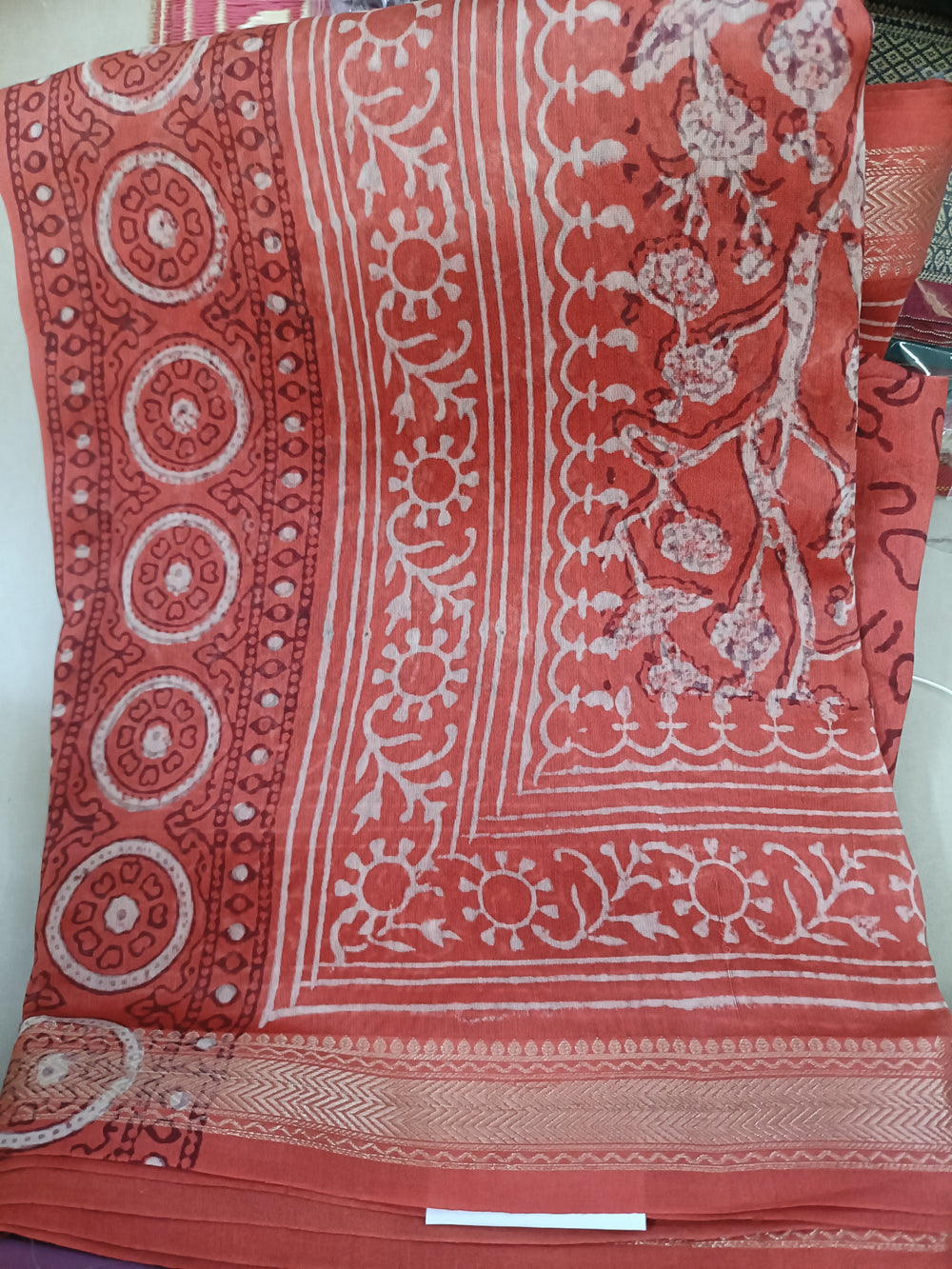 Rustic beauty Pure Maheshwari cotton saree