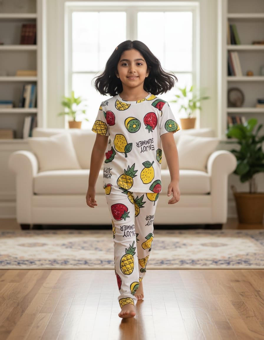 Fine print cool cotton set - Fruit salad