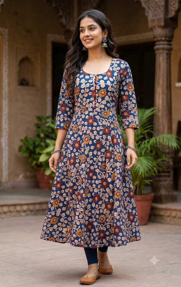 Maroon Pure Kalamkari Anarkali
