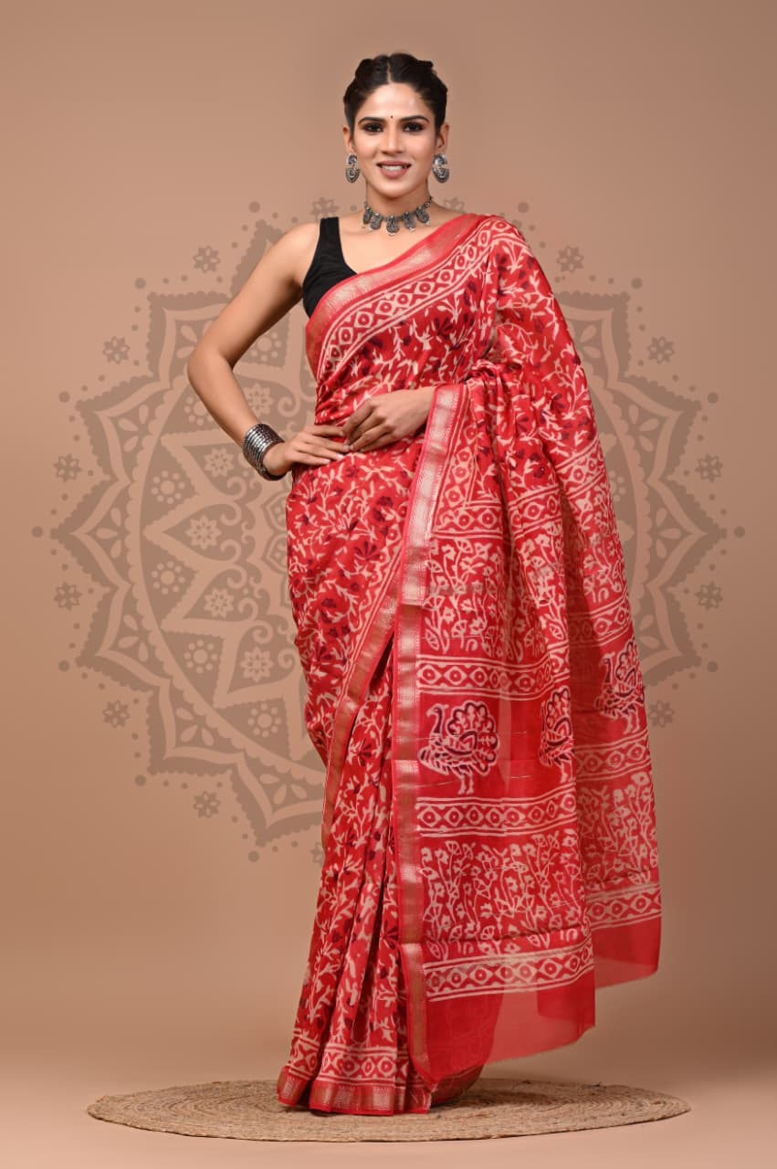 Rustic beauty Pure Maheshwari cotton saree