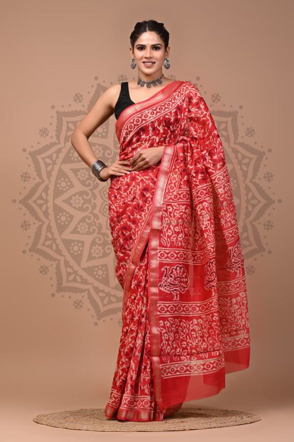Rustic beauty Pure Maheshwari cotton saree