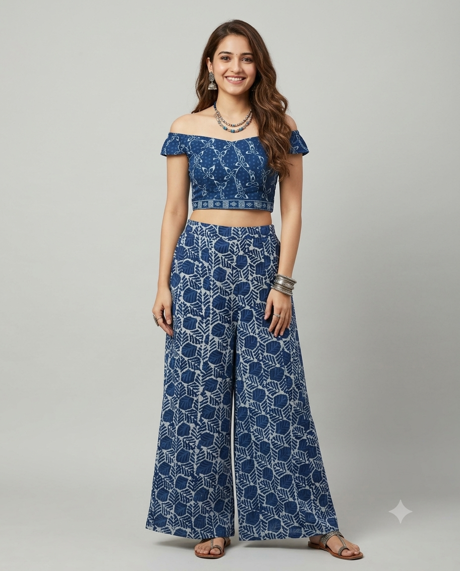 Elegant Indigo Skirt Palazzo