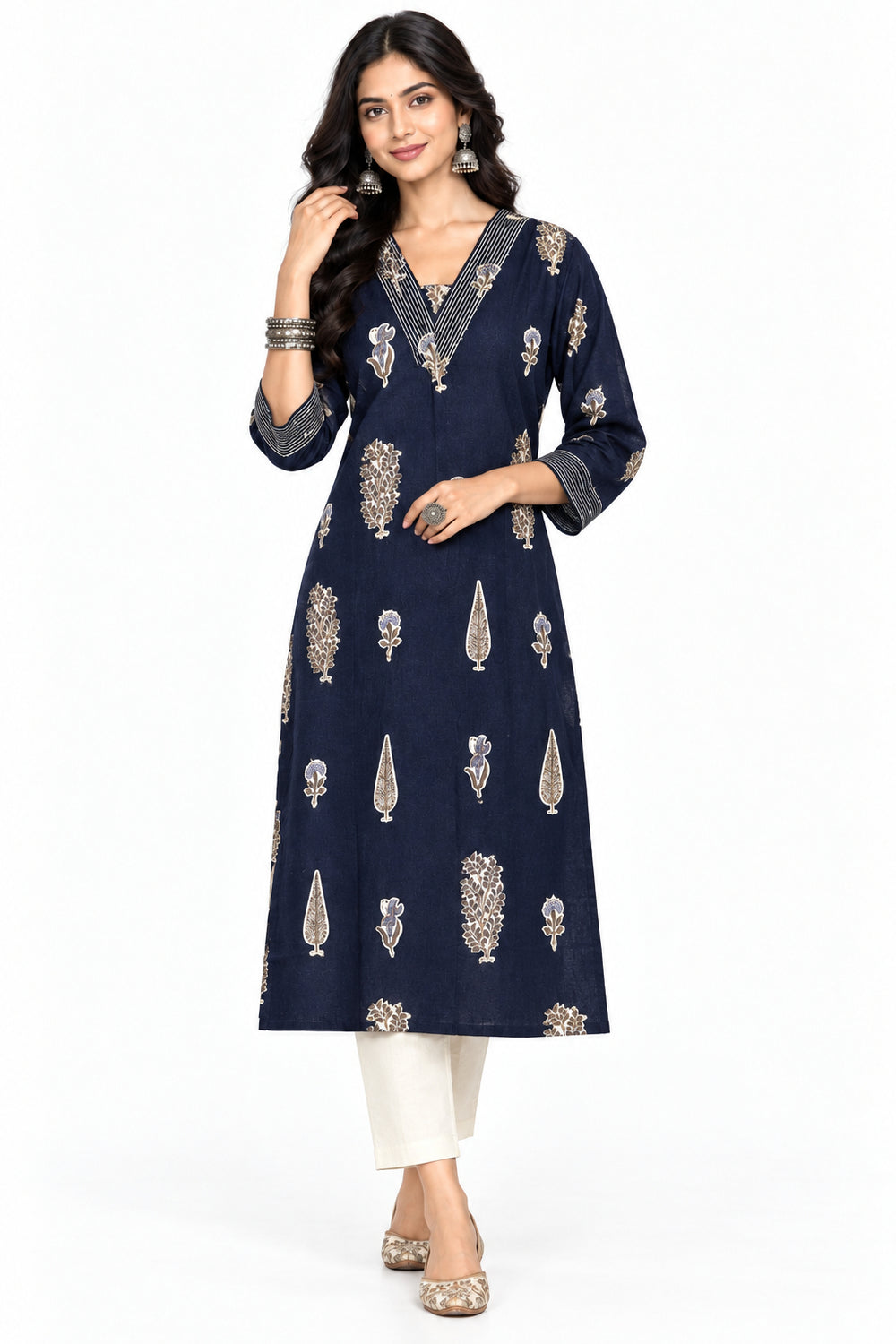 Navy Long Kurti