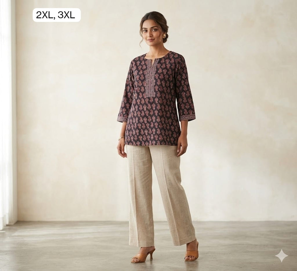 Black and red printed Tunics