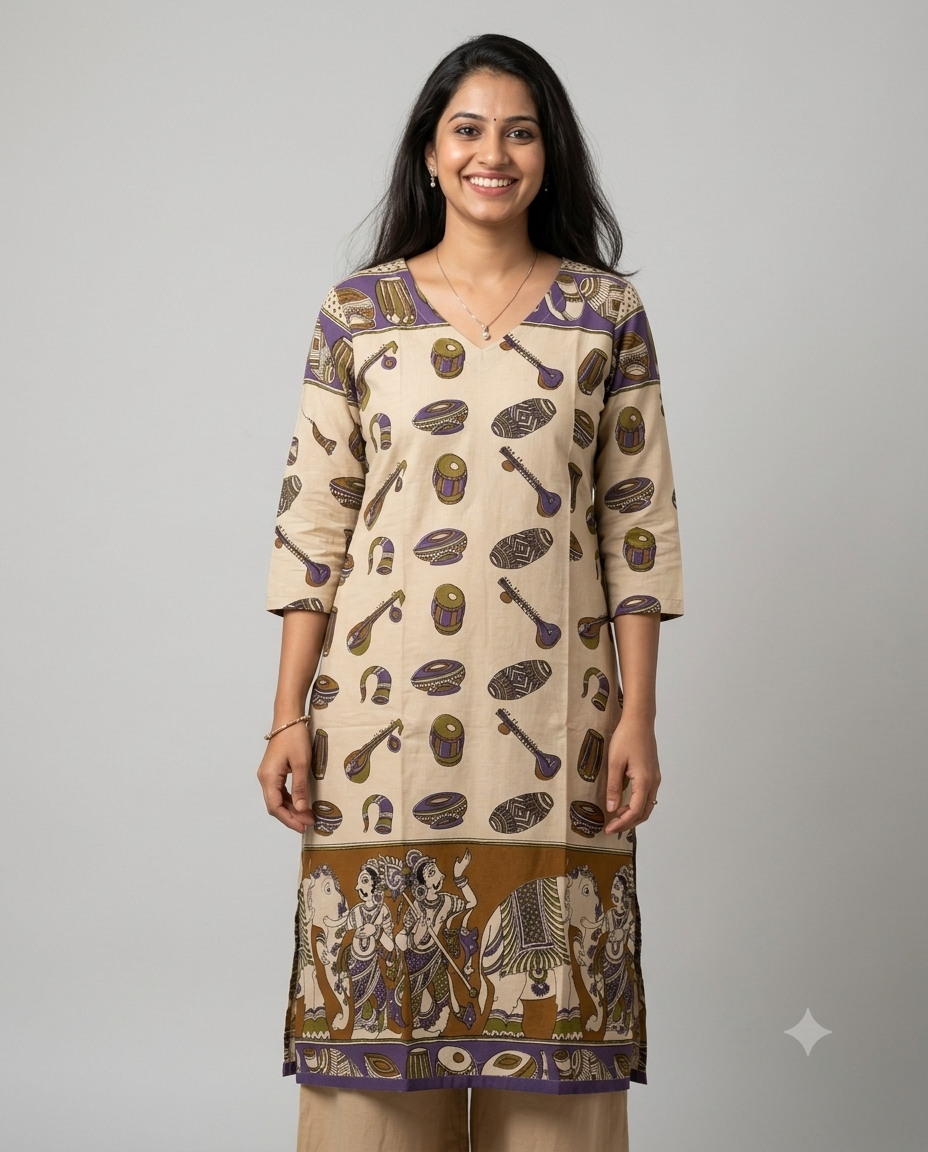 Musical Magic - Kalamkari Cotton Kurti