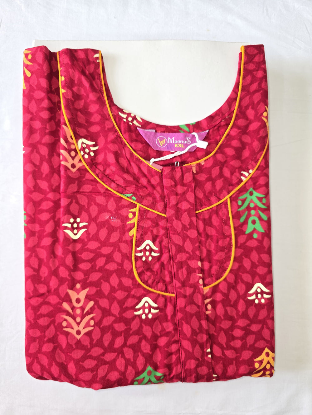 Meenu's Lotus Cotton nighty Red XXL
