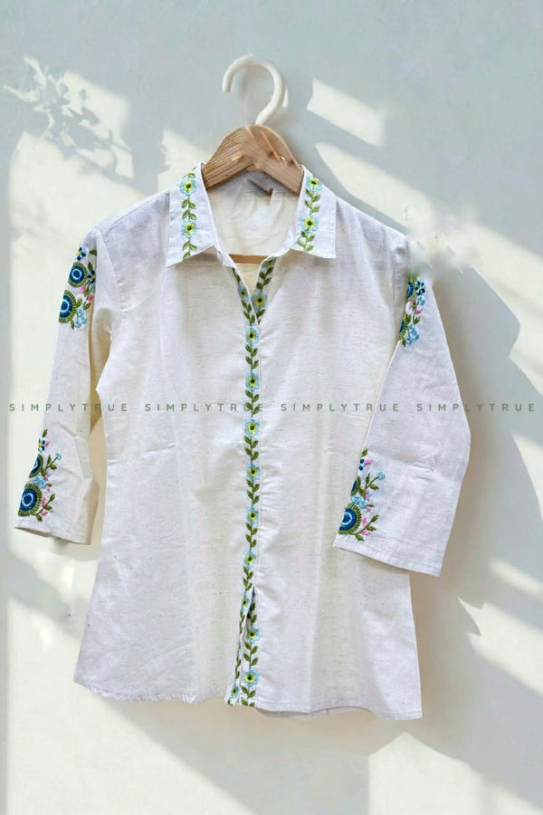 Khadhi cotton tunics with embroidery work