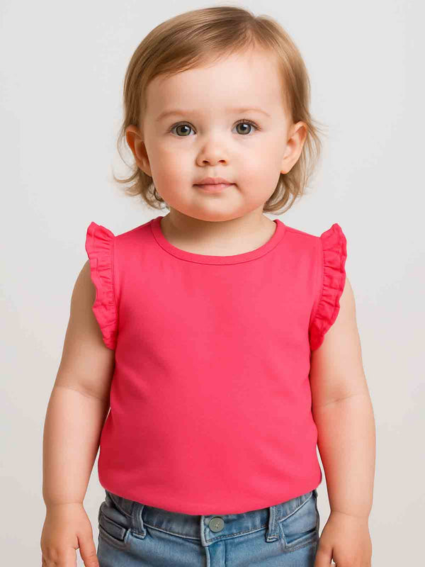 Baby Girls Printed T Shirt Fuchsia
