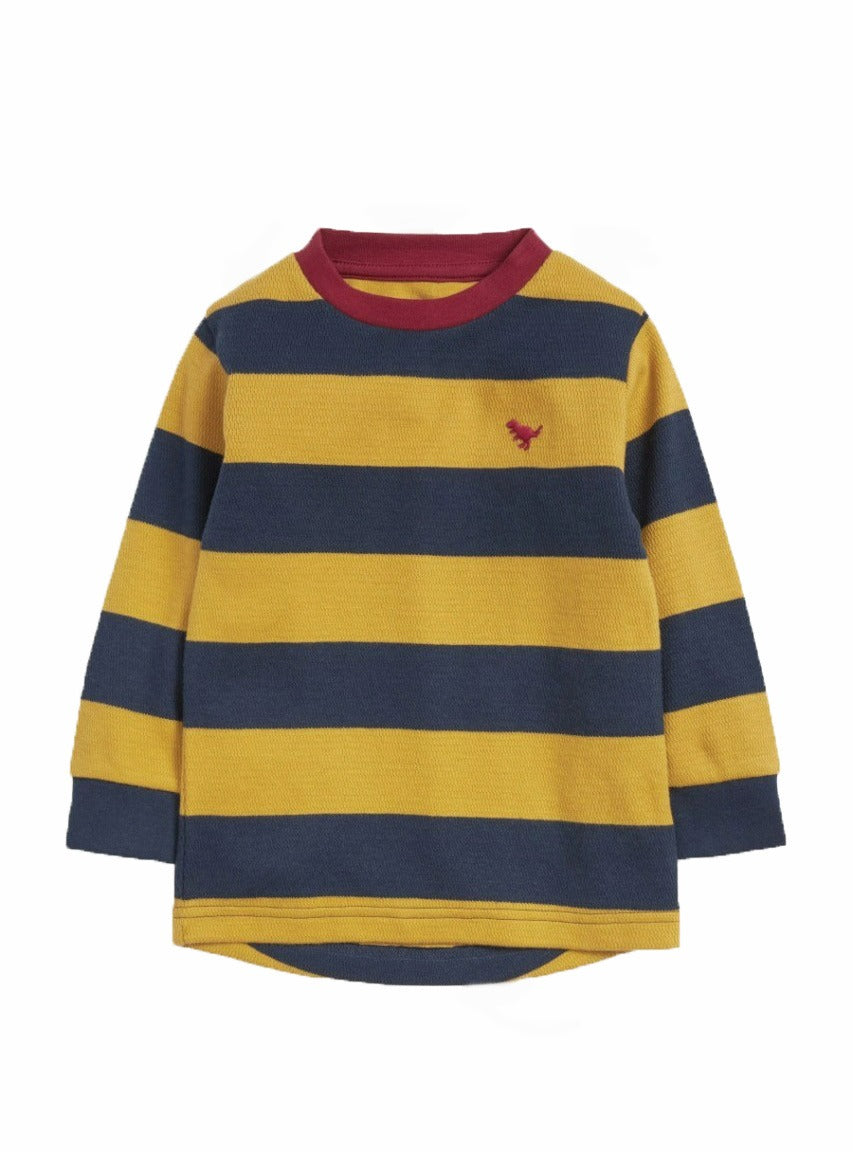 Boys Striped Textured T Shirt