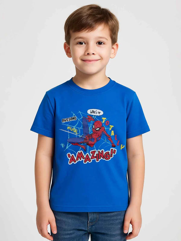 Boys Spiderman Blue T-Shirt