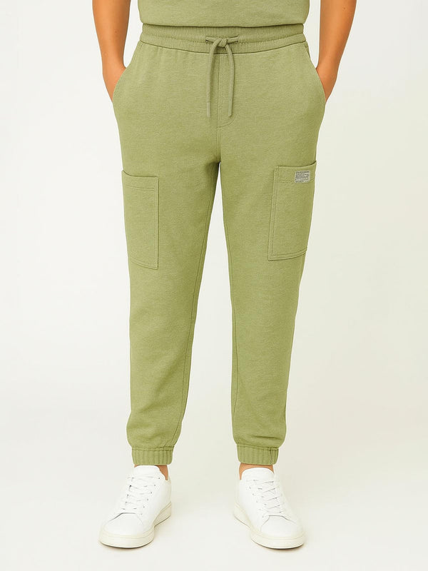 Boys Fleece Cargo Joogers - OLIVE