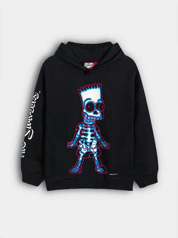 Boys Hooded SIMPSONS SKELETON Printed Sweatshirt