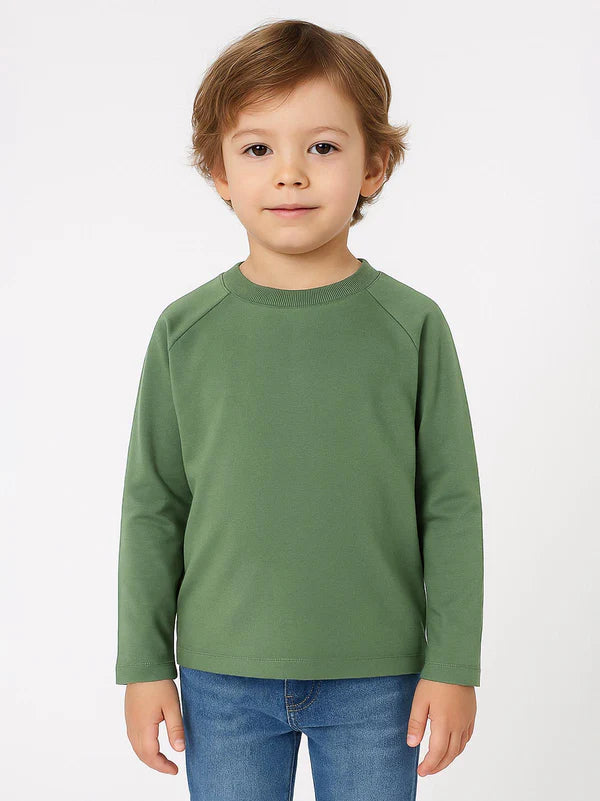Boys Long Sleeve Olive T-Shirt