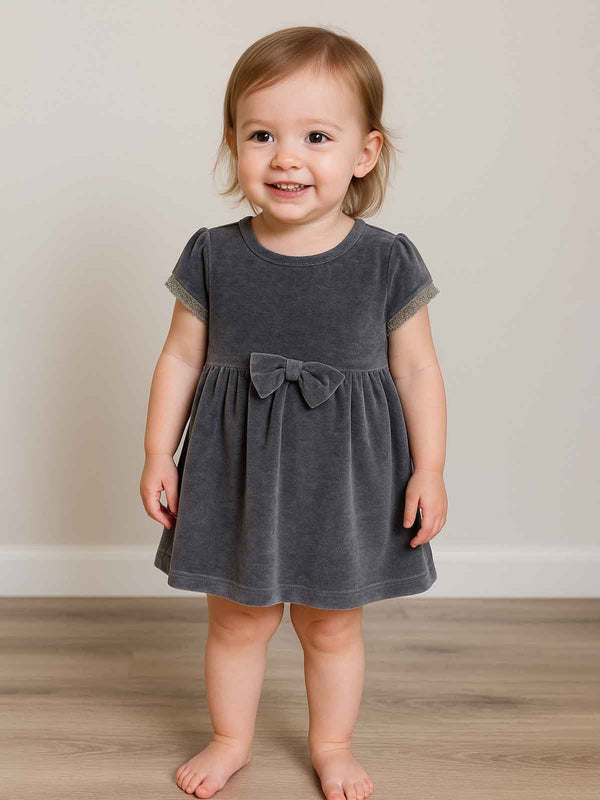 Girls Velour Knit Dress
