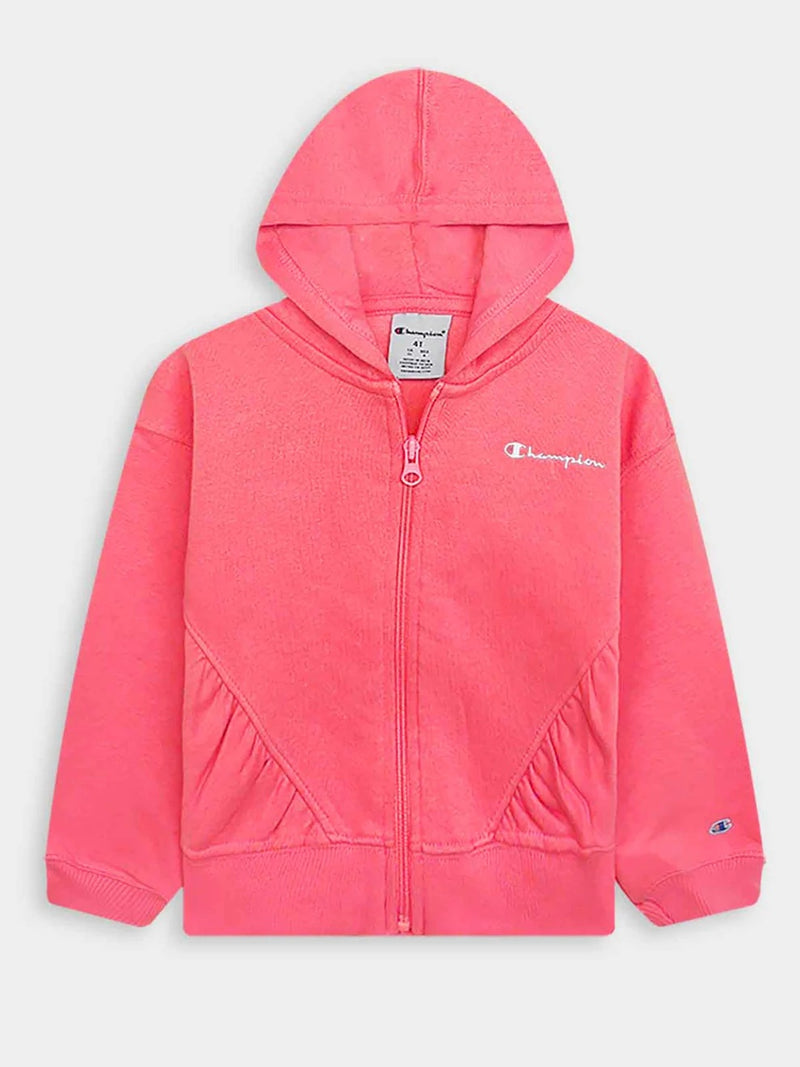 Girls Fullzipper Hooded Coral Jogging Set