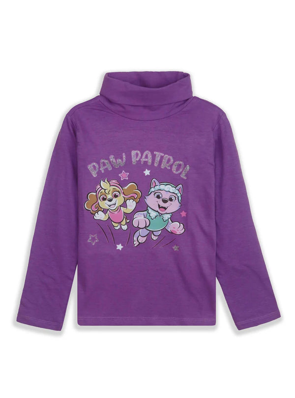 Girls Turtle Neck Purple Top Paw patrol