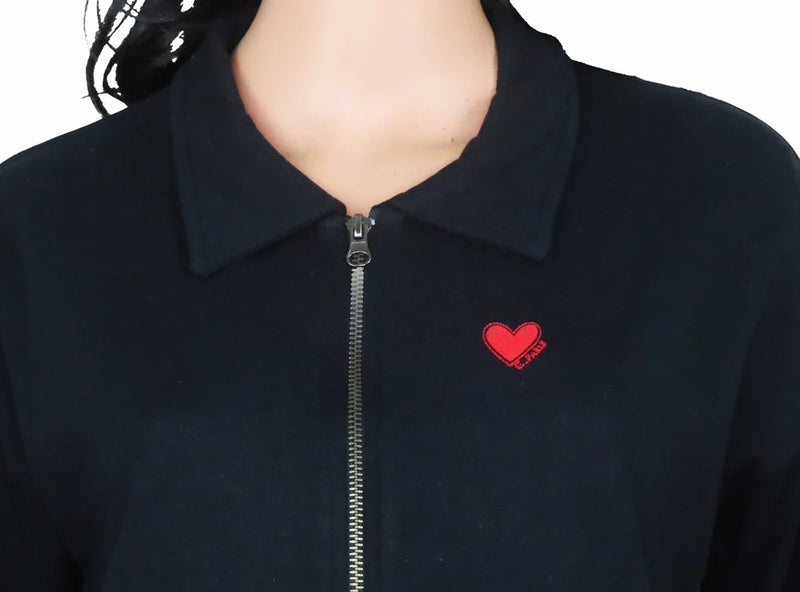 LadiesFullZipperBlackCardigan-1