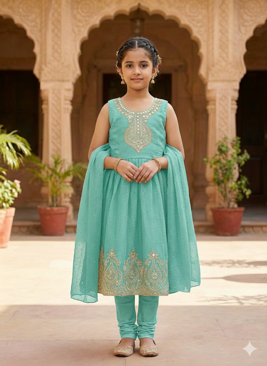 girls-salwar-suit-green