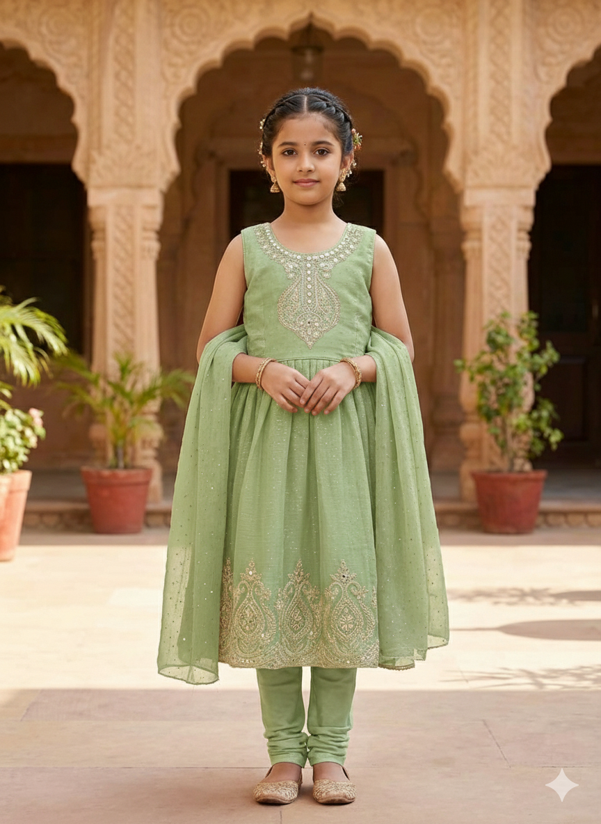 girls-salwar-suit-pista-green