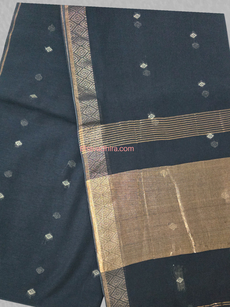 Khadhi Cotton Sarees Black