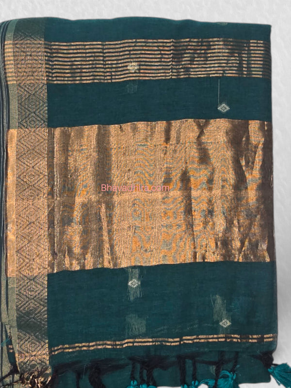 Khadhi Cotton Sarees Green