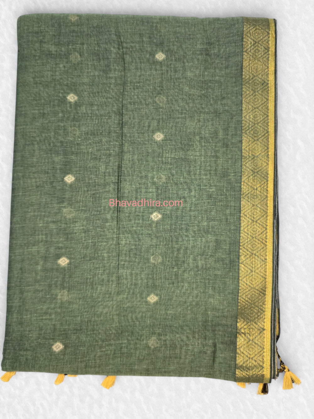 Khadhi Cotton Sarees Lite Green