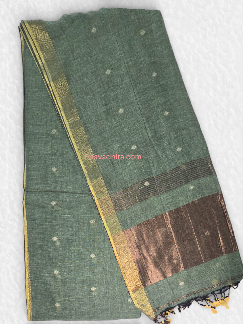Khadhi Cotton Sarees Lite Green