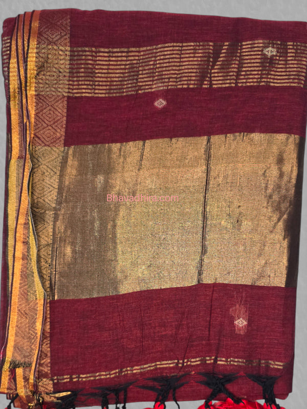 Khadhi Cotton Sarees Maroon