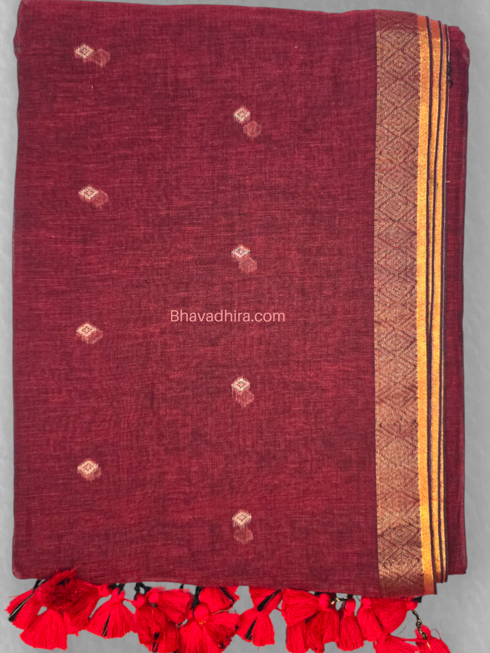 Khadhi Cotton Sarees Maroon