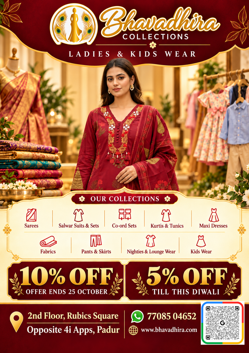 Bhavadhira Collections store opening announcement