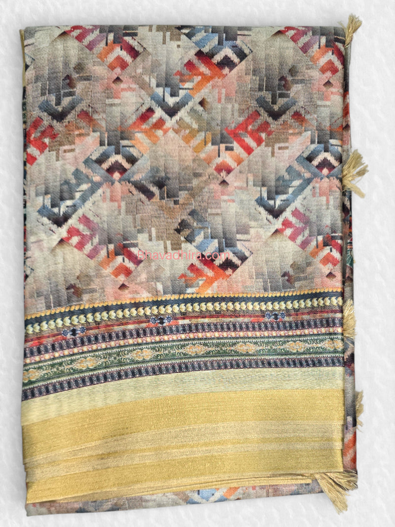 Printed Chanderi Triangle