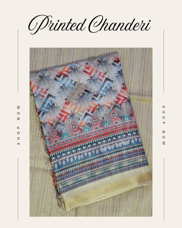 Printed Chanderi Triangle