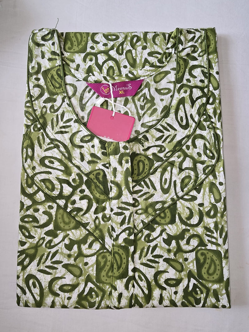 Meenu's Lotus Nighties - Mehandi green - XL