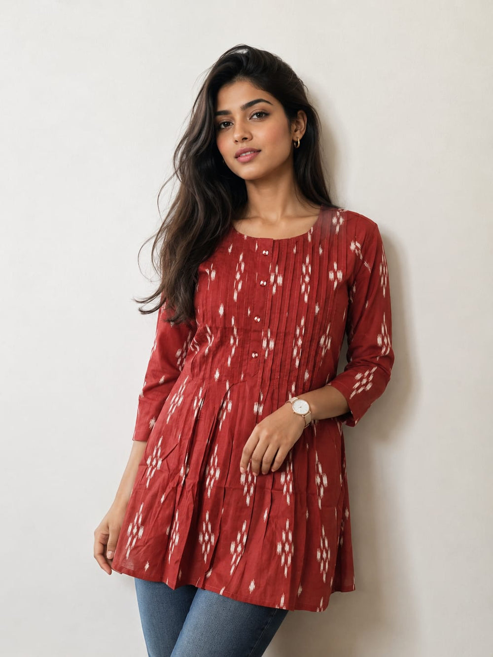 Jaipur cotton Printed Tunics Rust - M