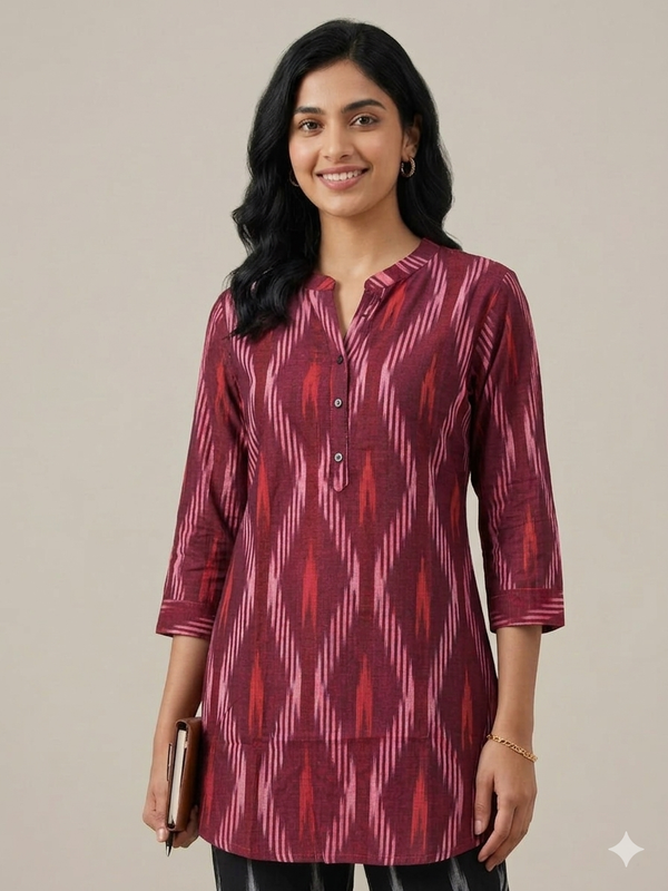 Ikat Tunics - Maroon