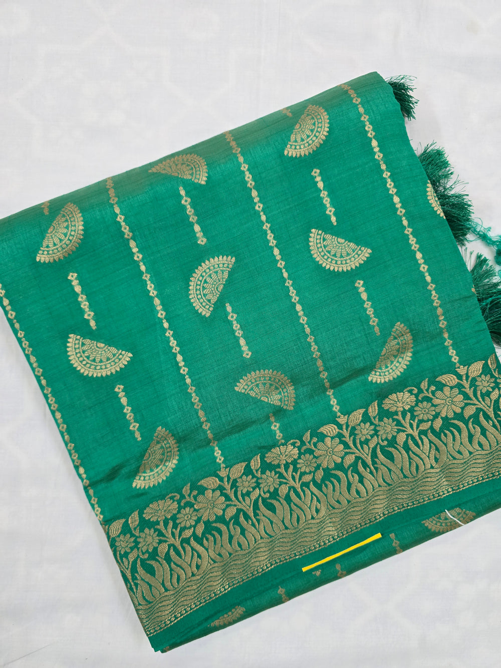 Peacock Teal Semi Tussar Saree | Rich Zari Woven Pallu | Elegant Festive Drape