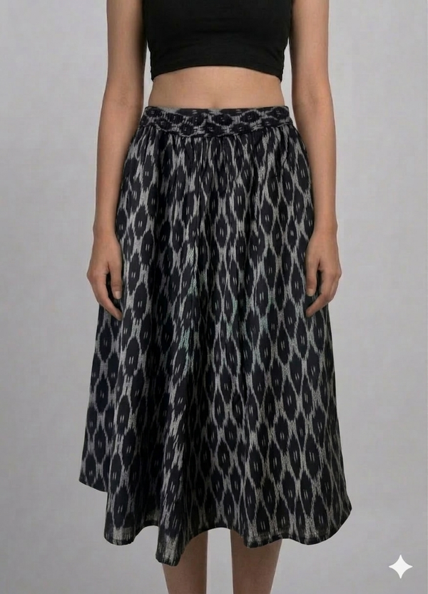 Ikat short skirt - Black