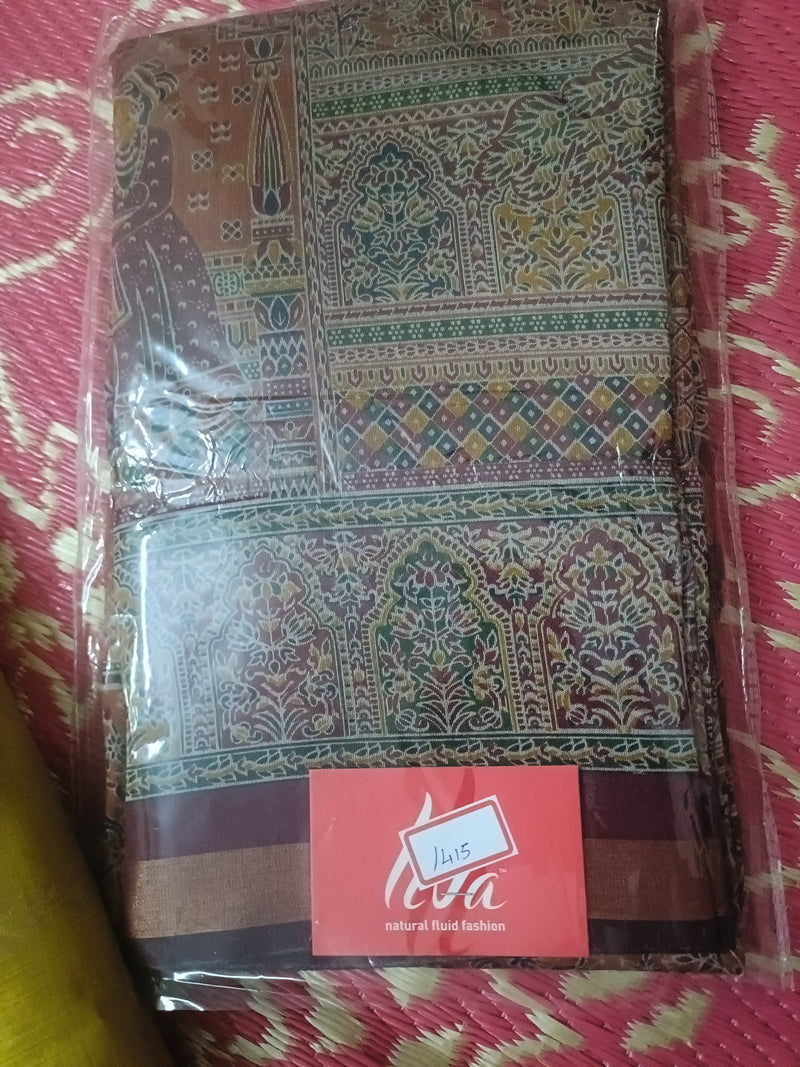 Moghal magic printed Liva sarees Maroon