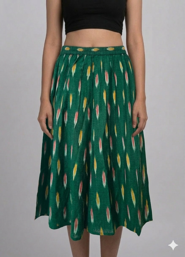 Ikat short skirt - Green