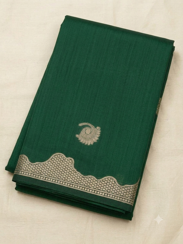 Soft Mangalgiri Silk Sarees Bottle Green