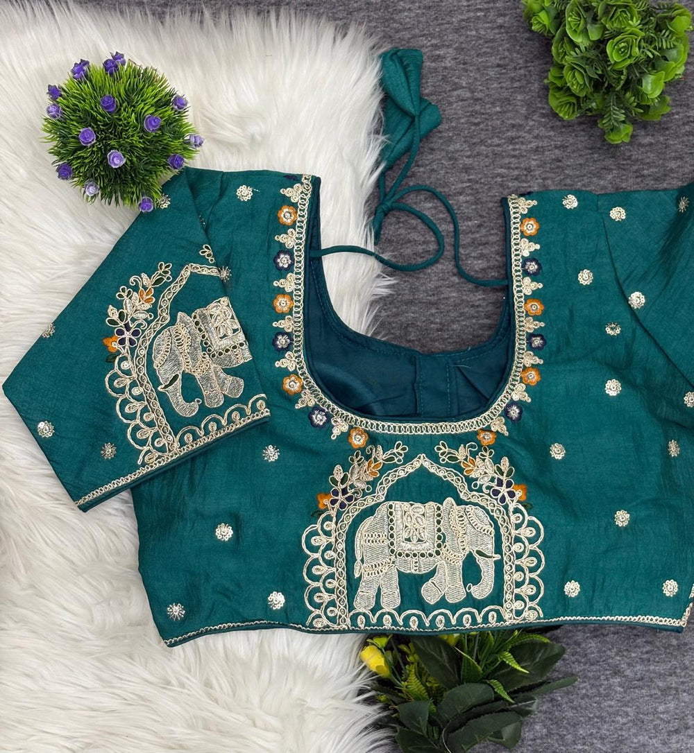 Designer readymade blouse - Green