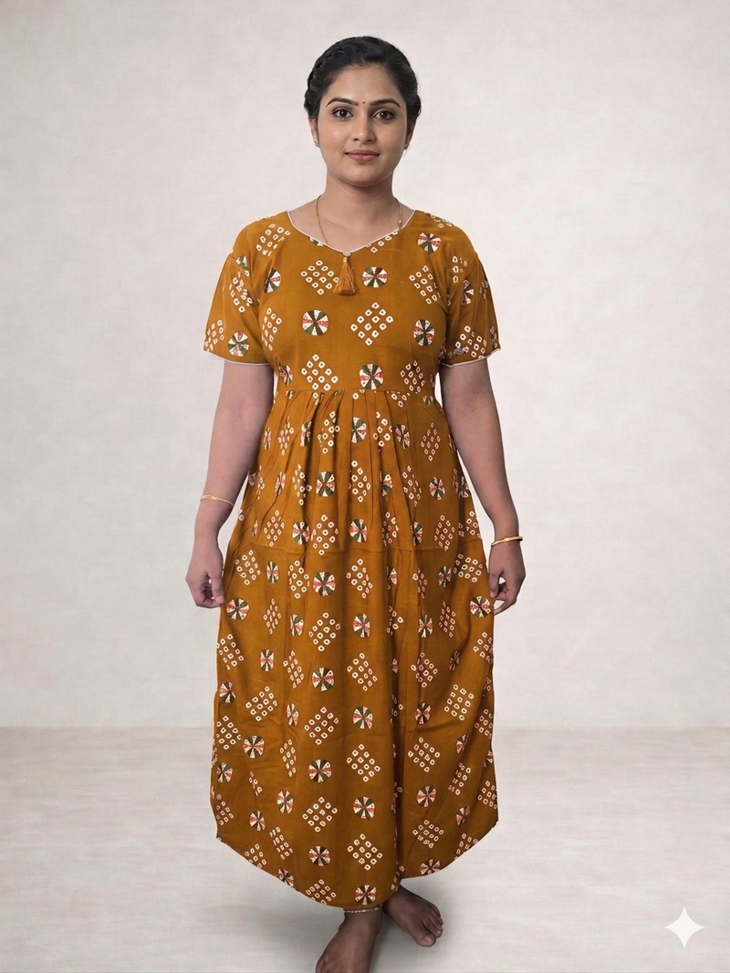 Shanthi printed Frock model cotton Nighty