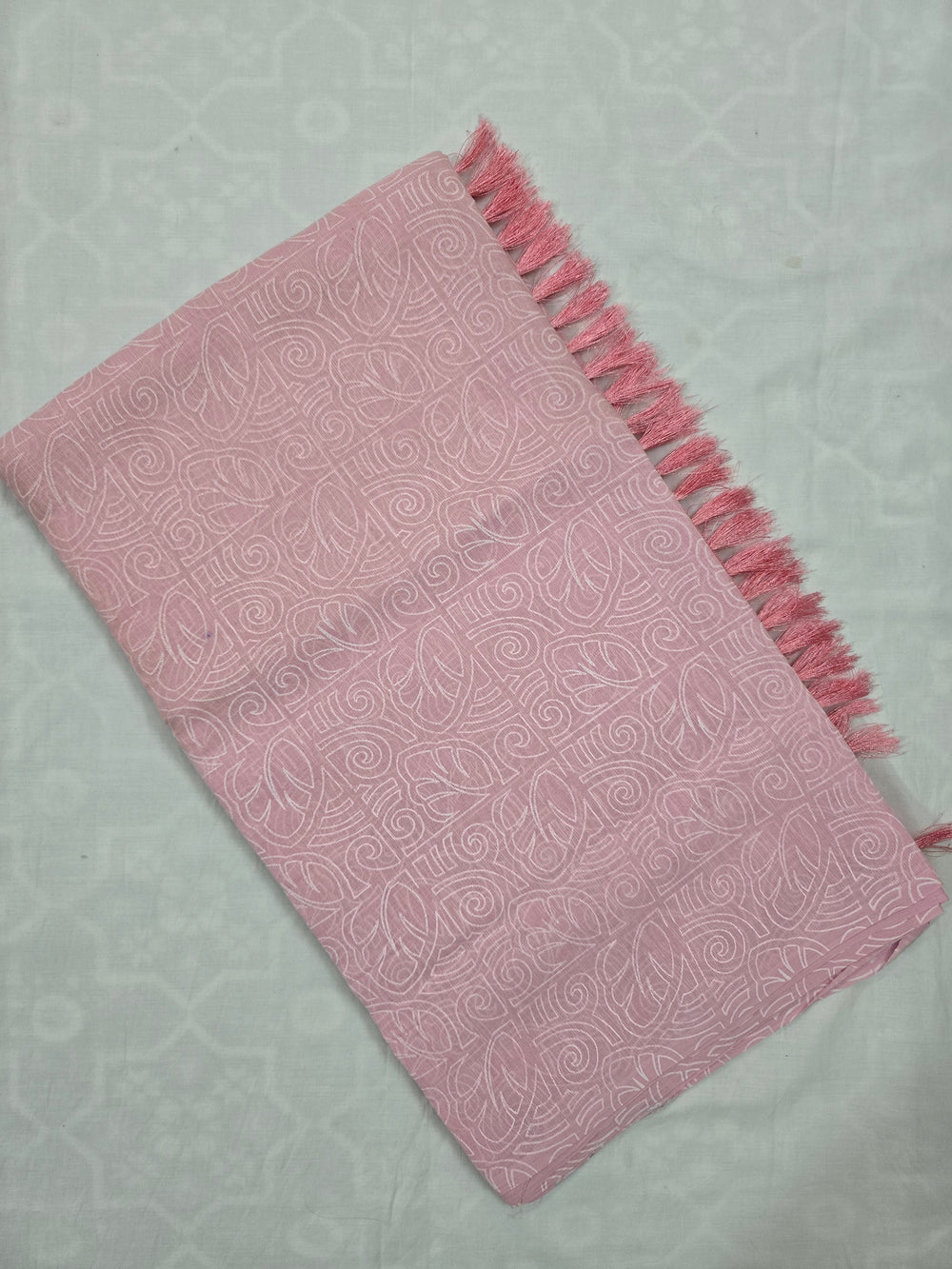 Beautiful Pink Printed cotton saree